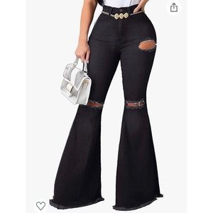 Black bell bottom jeans